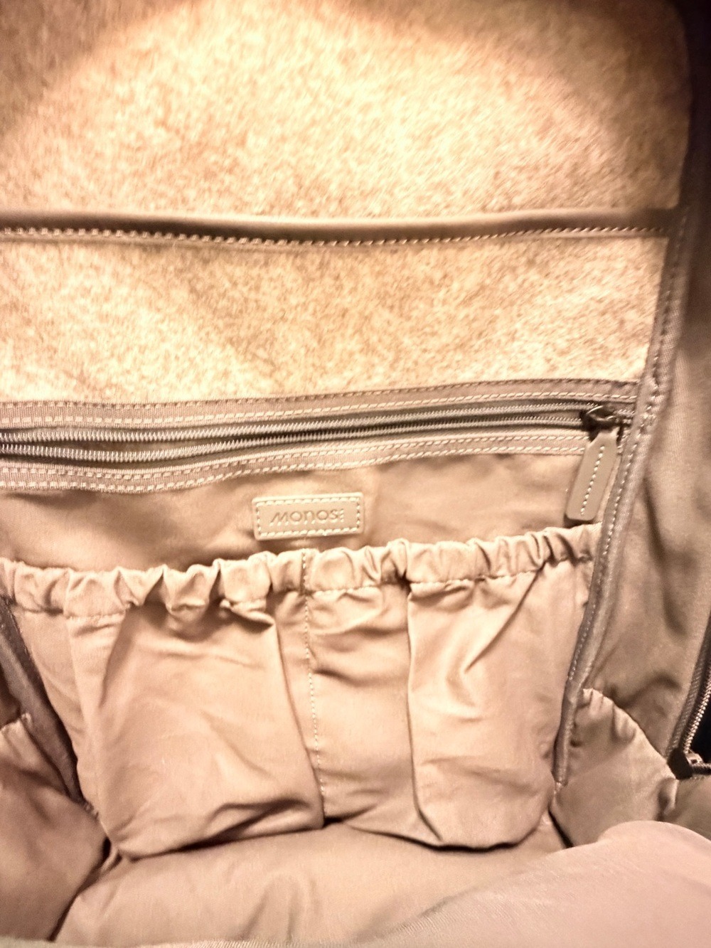 Monos Metro Gray Vegan Leather Travel Laptop Backpack QuickSnap Kit Included - Picture 5 of 16